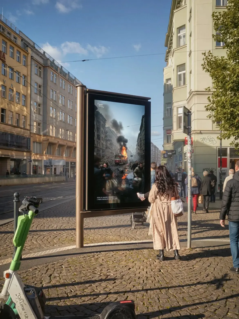 У центрі Праги з’явилися білборди